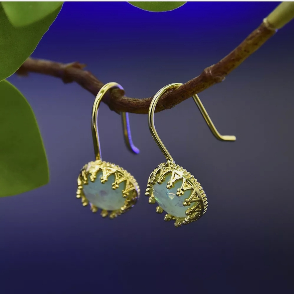 Baroque gold filled crown setting Opal - Picture 6 of 9